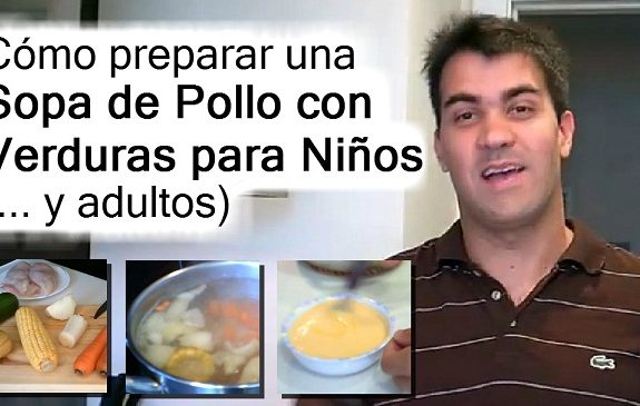 Receta de sopa de pollo para niños