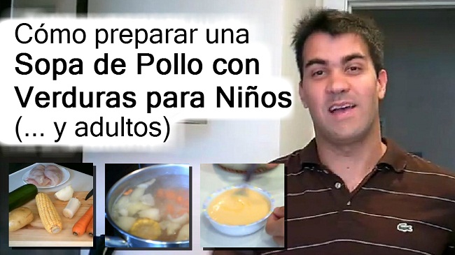 Receta de sopa de pollo para niños