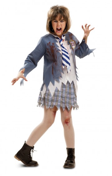 Disfraz de zombie niña para Halloween